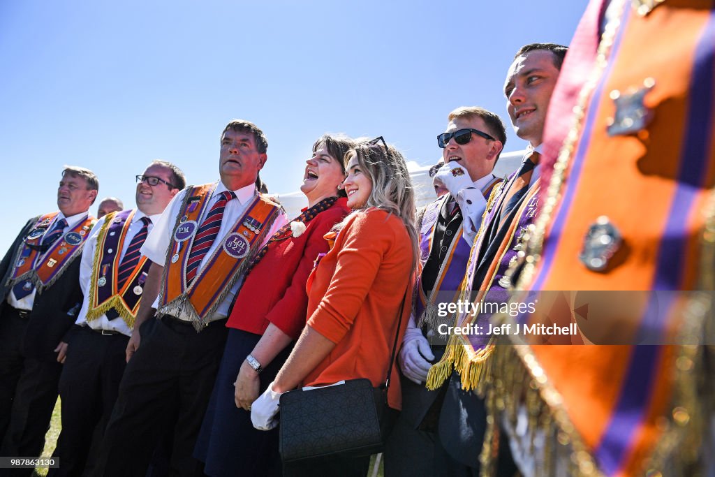 Arlene Foster Leads The Grand Orange Lodge Of Scotland Parade