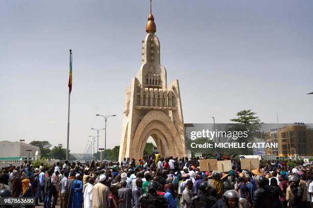 Fulani protest during a silent march organized by the Mouvement Peul et allies pour la paix, an organisation of ethnic Fulani people on June 30, 2018...