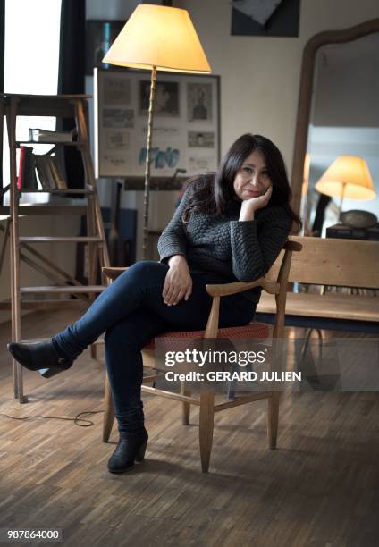 Saudi writer-director Haifaa al-Mansour poses during a photo session in Paris on June 29 as part of the release of her new film "Mary Shelley".