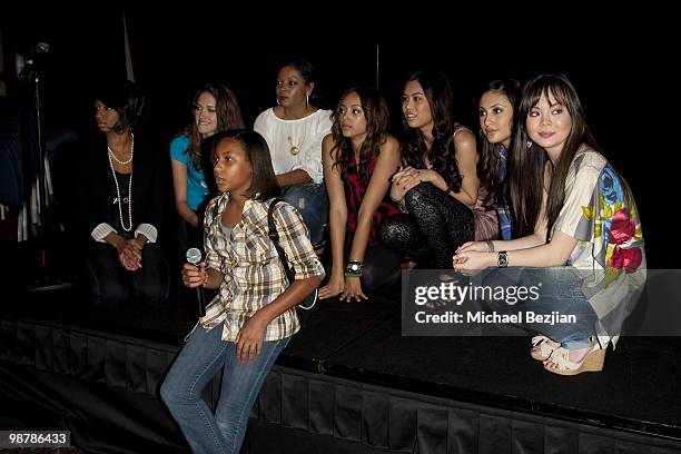 Actresses Monique Coleman, Maiara Walsh, Tamala Jones, Amber Stevens, Ashley Argota, Francia Raisa and Anna Maria Perez de Tagle and Girl Prep...