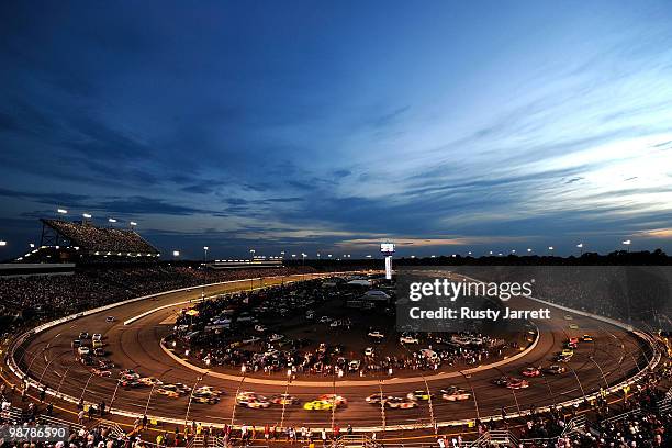 General view of race action during the NASCAR Sprint Cup Series Crown Royal Presents the Heath Calhoun 400 at Richmond International Raceway on May 1...