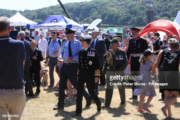 The Princess Royal meets members of the Armed Forces during during the celebrations for National Armed Forces Day in Llandudno, Wales.