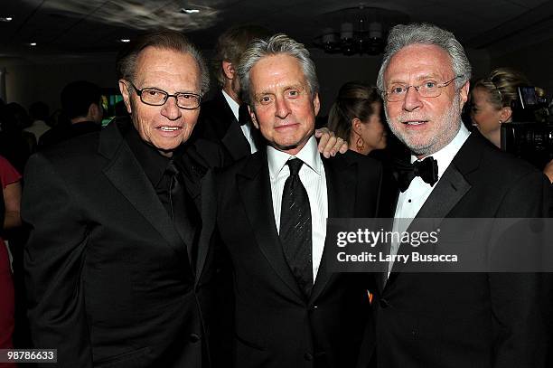 Larry King, Michael Douglas, and Wolf Blitzer attend the TIME/CNN/People/Fortune 2010 White House Correspondents' dinner pre-party at Hilton...