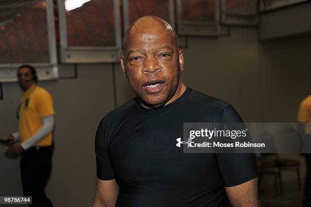 Congressman John Lewis attends the 2010 World Fitness Day at the Georgia Dome on May 1, 2010 in Atlanta, Georgia.