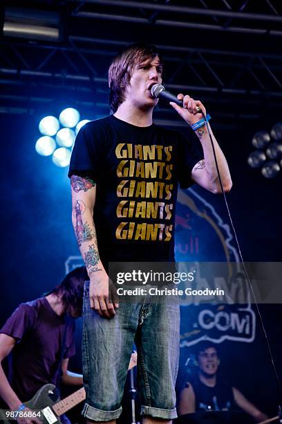 Dan Brown of We Are The Ocean performs at Red Bull Bedroom Jam Arena as part of Day 1 of Camden Crawl on May 1, 2010 in London, England.