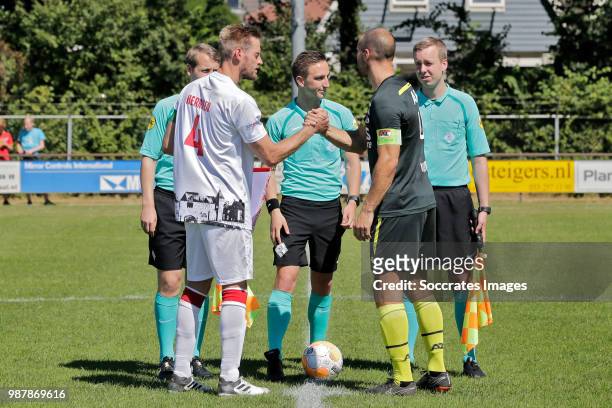 Referee Luuk Timmer, Ron Vlaar of AZ Alkmaar during the match between Regioselectie Amersfoort v AZ Alkmaar at the Sportpark Kleinhoven on June 30,...