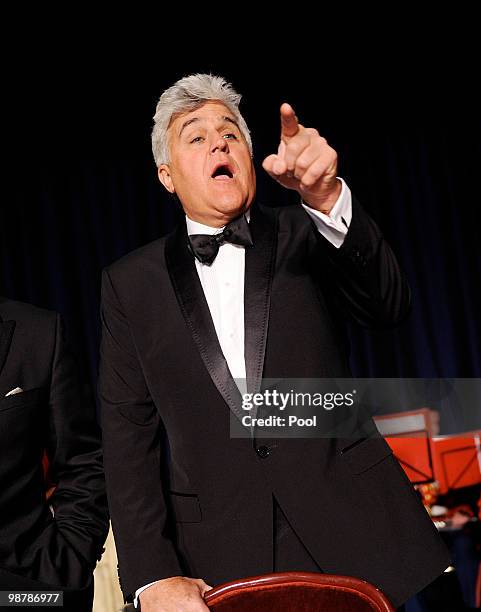 Comedian Jay Leno speaks during the White House Correspondents' Association Dinner at the Washington Hilton May 1, 2010 in Washington, DC.