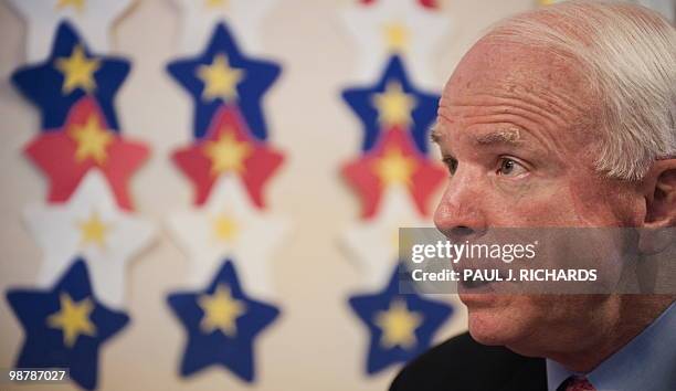 Senator John McCain conducts an interview with Arizona Republic National Political Reporter Dan Nowicki at the Veterans of Foreign Wars, the Sandy...