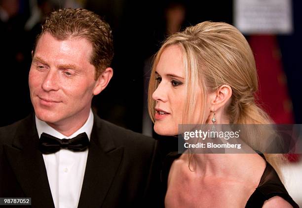 Chef Bobby Flay, left, and Stephanie March of the television show "Law & Order" arrive for the White House Correspondents' Association dinner in...