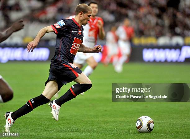 Paris Saint-Germain's French midfielder Christophe Jallet is seen during French football cup final at Stade de France on May 1, 2010 in Paris, France.