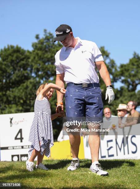 Mike Tindall and Mia Tindall during the 2018 'Celebrity Cup' at Celtic Manor Resort on June 30, 2018 in Newport, Wales.