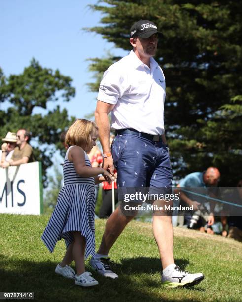 Mike Tindall and Mia Tindall during the 2018 'Celebrity Cup' at Celtic Manor Resort on June 30, 2018 in Newport, Wales.