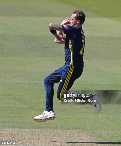 Dale Steyn of Hampshire bowling during the Royal London One Day Cup Final match between Hampshire and Kent at Lords Cricket Ground on June 30, 2018...