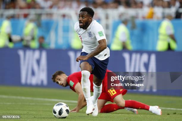 Adnan Januzaj of Belgium, Danny Rose of England during the 2018 FIFA World Cup Russia group G match between England and Belgium at the Kalingrad...