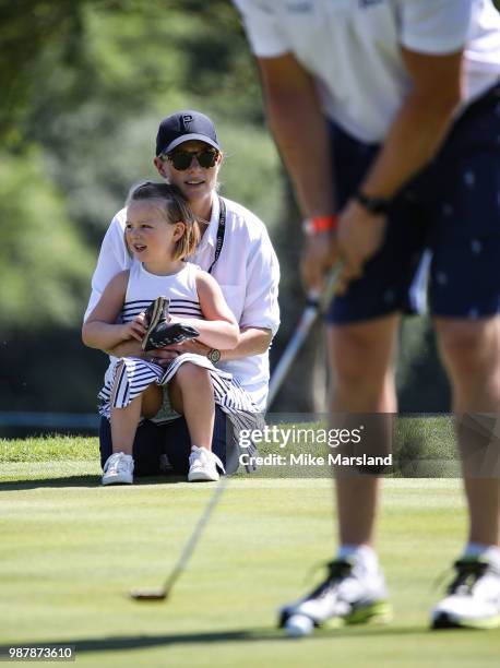 Mia Tindall and Zara Tindall during the 2018 'Celebrity Cup' at Celtic Manor Resort on June 30, 2018 in Newport, Wales.