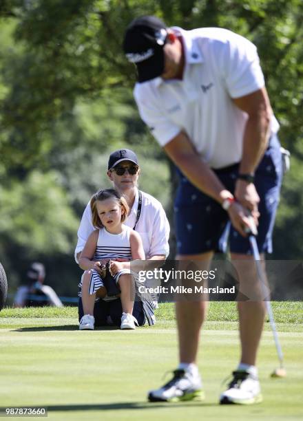 Zara Tindall, Mike Tindall and Mia Tindall during the 2018 'Celebrity Cup' at Celtic Manor Resort on June 30, 2018 in Newport, Wales.