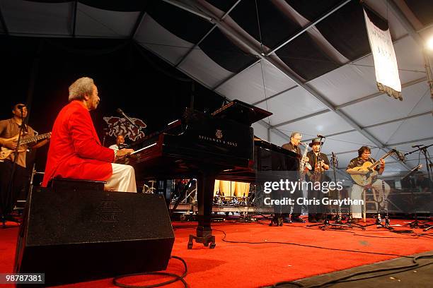 Allen Toussaint performs at the 2010 New Orleans Jazz & Heritage Festival Presented By Shell at the Fair Grounds Race Course on May 1, 2010 in New...