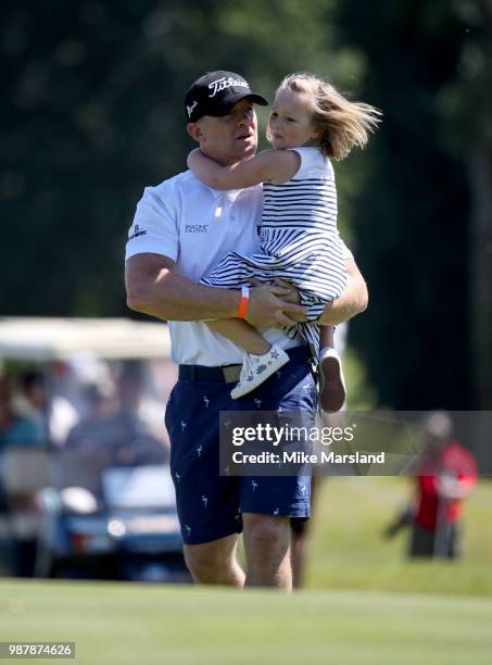 Mike Tindall and Mia Tindall during the 2018 'Celebrity Cup' at Celtic Manor Resort on June 30, 2018 in Newport, Wales.