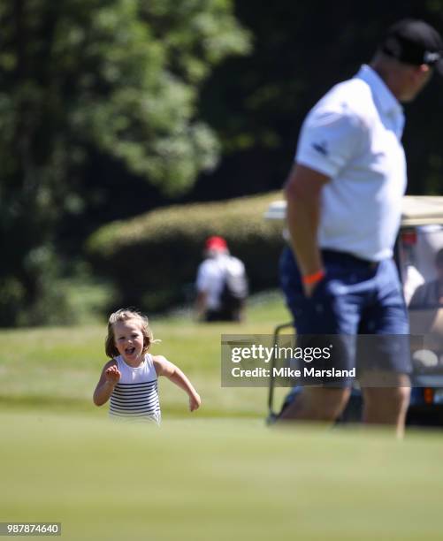 Mike Tindall and Mia Tindall during the 2018 'Celebrity Cup' at Celtic Manor Resort on June 30, 2018 in Newport, Wales.