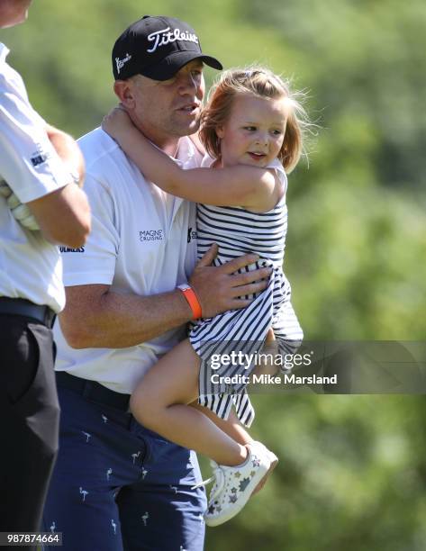 Mike Tindall and Mia Tindall during the 2018 'Celebrity Cup' at Celtic Manor Resort on June 30, 2018 in Newport, Wales.