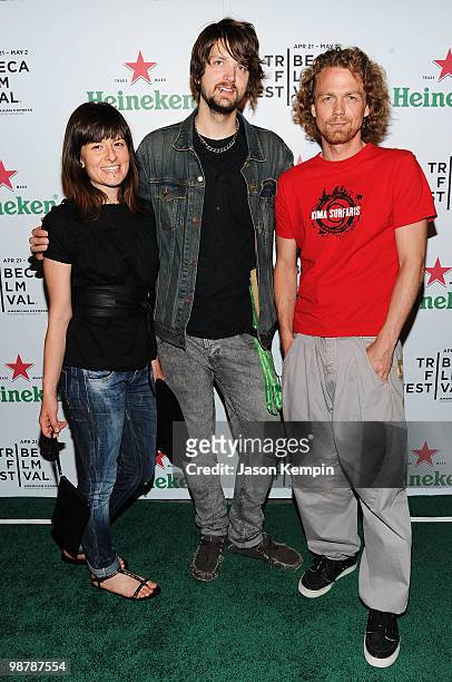 Laura Eroli, director Dustin Thompson and director Bjorn Richie Lob attend the Heineken Awards Party during the 2010 Tribeca Film Festival at the...