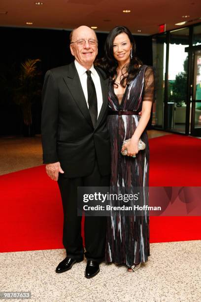 Rupert Murdoch and his wife Wendi Deng arrive at the White House Correspondents' Association dinner on May 1, 2010 in Washington, DC. The annual...
