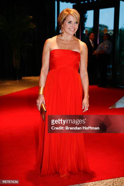 News anchor Katie Couric arrives at the White House Correspondents' Association dinner on May 1, 2010 in Washington, DC. The annual dinner featured...