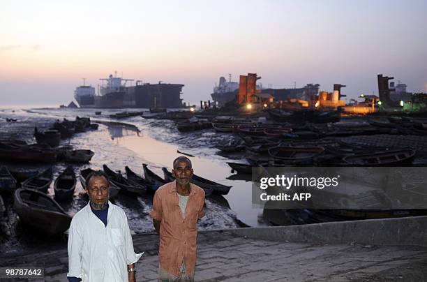 Bangladesh-environment-shipping, FEATURE by Shafiq Alam Abul Kalam poses for a photo at a shipbreaking yard in Sitakundu some 30 kms from the port...