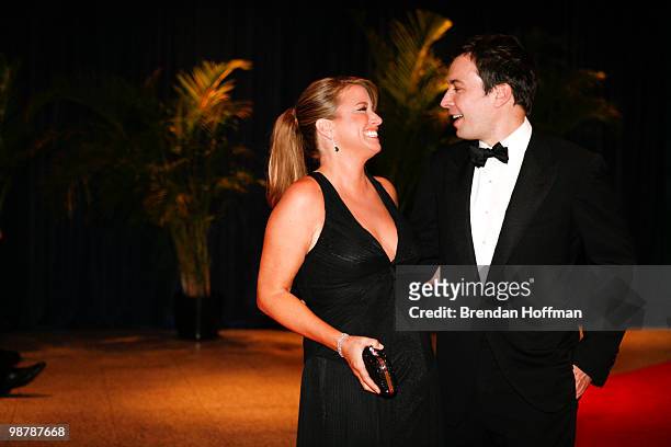 Jimmy Fallon and wife Nancy Juvonen arrives at the White House Correspondents' Association dinner on May 1, 2010 in Washington, DC. The annual dinner...