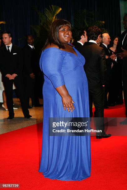 Actress Gabourey Sidibe arrives at the White House Correspondents' Association dinner on May 1, 2010 in Washington, DC. The annual dinner featured...