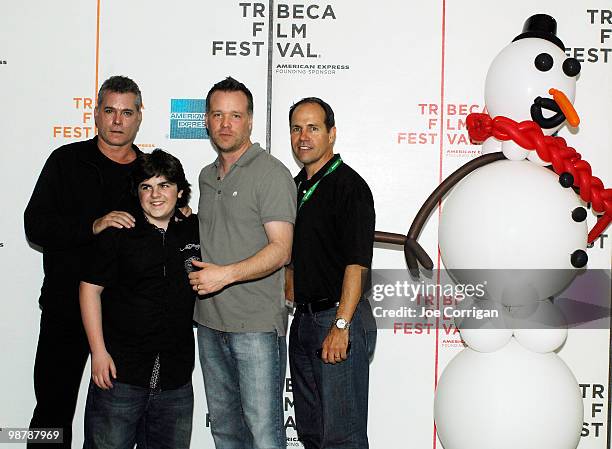 Actor Ray Liotta, actor Josh Flitter, director Robert Kirbyson and producer Robert Kirbyson attend the Family Festival Street Fair during the 2010...