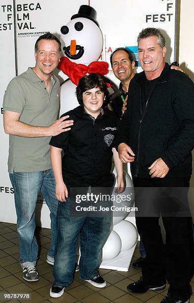 Director Robert Kirbyson, actor Josh Flitter, producer Robert Kirbyson and actor Ray Liotta attend the Family Festival Street Fair during the 2010...