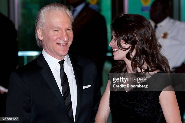 Television personality Bill Maher, left, arrives for the White House Correspondents' Association dinner in Washington, D.C., U.S., on Saturday, May...