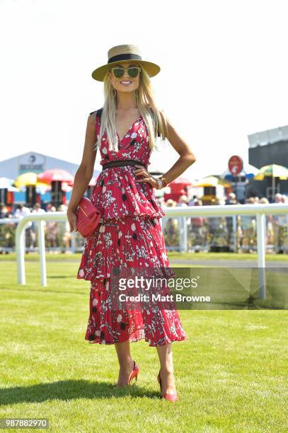 Kildare , Ireland - 30 June 2018; Regina Horan from Malahide, Co Dublin, winner of the best dressed lady competition at day 2 of the Dubai Duty Free...