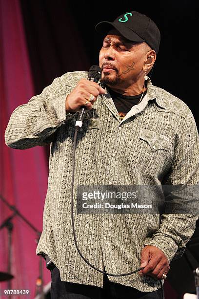 Aaron Neville performs at the 2010 New Orleans Jazz & Heritage Festival Presented By Shell, at the Fair Grounds Race Course on April 30, 2010 in New...