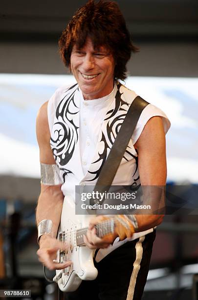 Jeff Beck performs at the 2010 New Orleans Jazz & Heritage Festival Presented By Shell, at the Fair Grounds Race Course on May 1, 2010 in New...