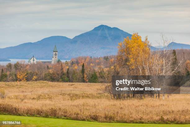 quebec, estrie region, saint-benoit-du-lac, abbaye st-benoit-du-lac, bendictine abbey - province du québec stock pictures, royalty-free photos & images