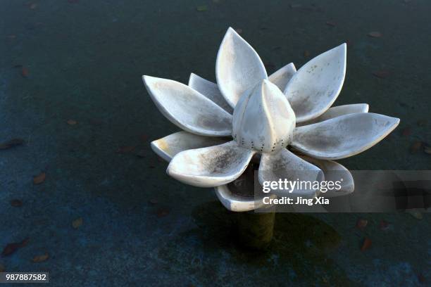 stone lotus ii - lotus flower fountain fotografías e imágenes de stock