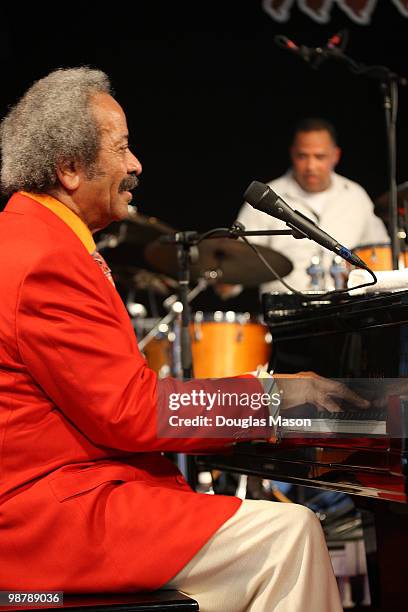 Allen Toussaint performs at the 2010 New Orleans Jazz & Heritage Festival Presented By Shell, at the Fair Grounds Race Course on May 1, 2010 in New...