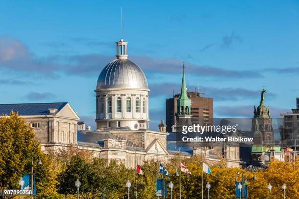 quebec, montreal, the old port and marche bonsecours - vieux montréal stock pictures, royalty-free photos & images