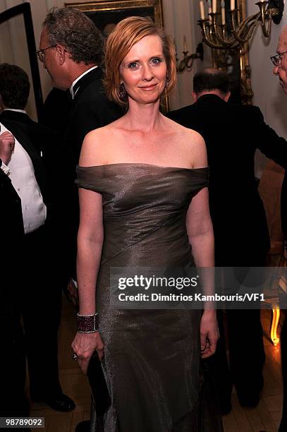 Cynthia Nixon attends the Bloomberg/Vanity Fair party following the 2010 White House Correspondents' Association Dinner at the residence of the...