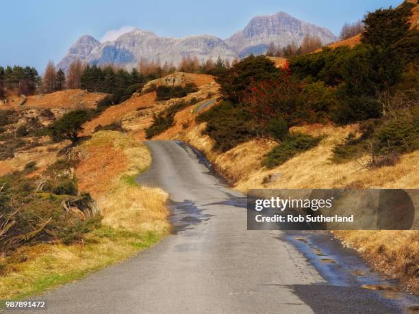 langdale pikes from side gates - langdale pikes stock pictures, royalty-free photos & images