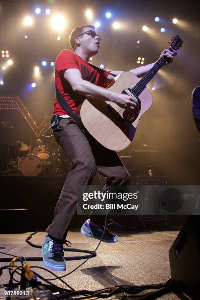 Rivers Cuomo of Weezer performs at the Borgata Hotel Casino & Spa May 1, 2010 in Atlantic City, New Jersey.