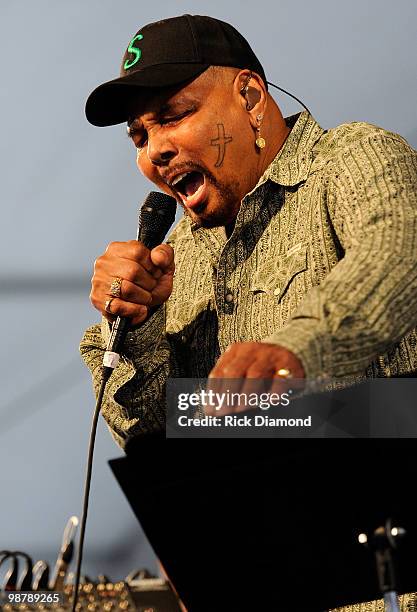 AaRon Neville of the Neville Brothers Performs at the 2010 New Orleans Jazz & Heritage Festival - Day 6 Presented By Shell at the Fair Grounds Race...