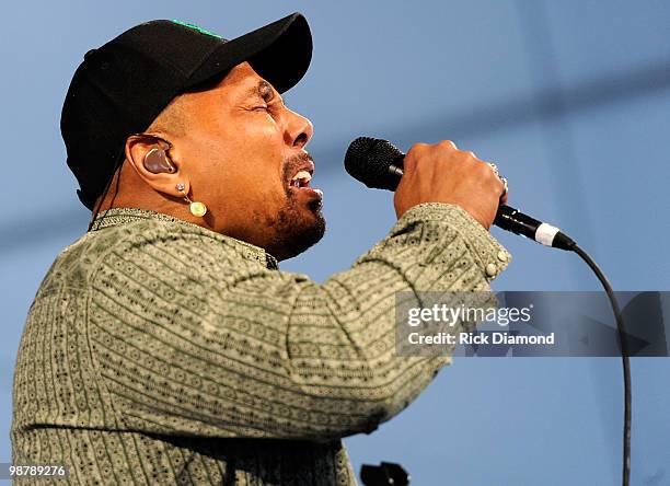 AaRon Neville of the Neville Brothers Performs at the 2010 New Orleans Jazz & Heritage Festival - Day 6 Presented By Shell at the Fair Grounds Race...