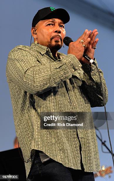 AaRon Neville of the Neville Brothers Performs at the 2010 New Orleans Jazz & Heritage Festival - Day 6 Presented By Shell at the Fair Grounds Race...