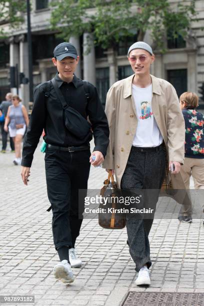 Models during London Fashion Week Men's on June 10, 2018 in London, England.