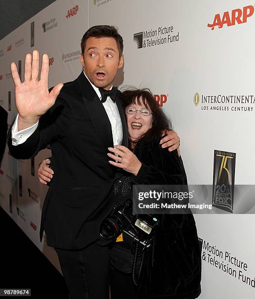 Actor Hugh Jackman and photographer Sue Schneider at the 5th Annual "A Fine Romance" at 20th Century Fox on May 1, 2010 in Los Angeles, California.