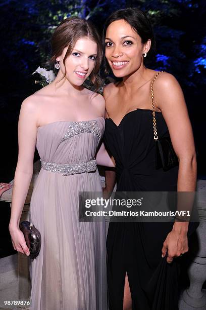 Anna Kendrick and Rosario Dawson attend the Bloomberg/Vanity Fair party following the 2010 White House Correspondents' Association Dinner at the...