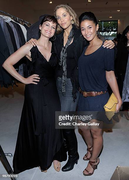 Actresses Carla Gugino, Elizabeth Berkley, and Emmanuelle Chriqui attend the Los Angeles party for Alteration presented by Greg Lauren on May 1, 2010...